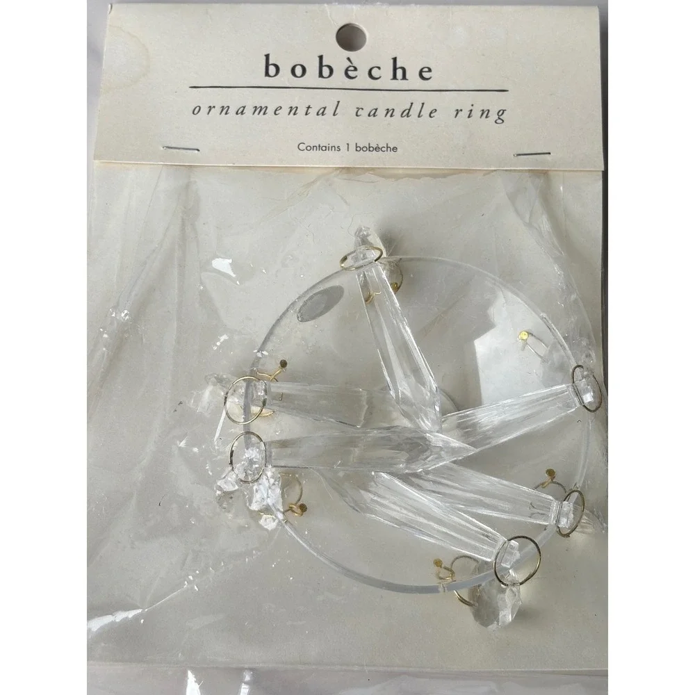 Pier 1 Imports Bobeche Ornamental Candle Ring Clear‎ Prism Drip Catcher NEW